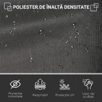 Outsunny Paravan de grădină extensibil până la 3 m și înalt de 1.6 m, poliester anti-UV și aluminiu, gri(m-7)