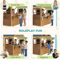 AIYAPLAY Cabane enfant extérieur pliable avec porte, fenêtres, stations de service, auvents de pluie, tableaux noirs, jaune(m-8)