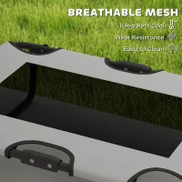 PawHut Portable Raised Dog Bed, Elevated Pet Cot with Breathable Mesh for Indoor Outdoor, for Small Medium Dogs, Light Grey(m-7)