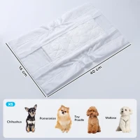 PawHut Dog Diapers Super Absorbent Leak-Proof Dog Nappies for Male Dogs Size XS 20-28 cm Waist(m-3)