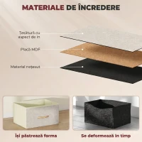 HOMCOM Comodă 8 Sertare Pliabile cu 4 Buzunare și 2 Cârlige, din Lemn, Oțel și Material Textil, 86x30x94.5 cm(m-6)