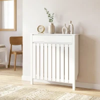 HOMCOM 93 x 88.5cm Rustic-Look Radiator Cover - White(m-9)