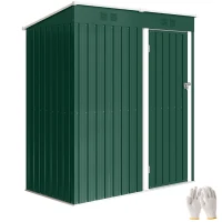 Outsunny Cobertizo de Jardín Exterior 1,37 m² 163x90x179 cm con Puerta con Pestillo y Ranuras de Ventilación Verde(m-10)