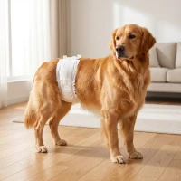 PawHut Dog Diapers Super Absorbent Leak-Proof Dog Nappies for Male Dogs Size L 62-80 cm Waist(m-2)