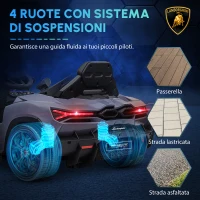 AIYAPLAY Auto Elettrica per Bambini da 3-5 Anni, Guida Dolce, Telecomando, Clacson, Plastica e Metallo, Grigio(m-6)