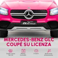 AIYAPLAY Auto elettrica per bambini, Potenza 12V, con telecomando, luci a LED, musica e 3 velocità, 3-6 anni, Rosa(m-4)