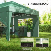Outsunny Pavillon ca. 6x3m Stabil Winterfest Pop-up Faltpavillon mit Fenster Reißverschlusstür Seitenteilen UV Schutz(m-6)