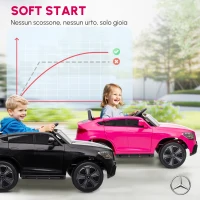AIYAPLAY Auto elettrica per bambini, Potenza 12V, con telecomando, luci a LED, musica e 3 velocità, 3-6 anni, Rosa(m-6)