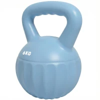 SPORTNOW Kettlebell Kugelhantel 6 kg Gewicht-Hantel mit Sand befüllt für Anfänger Zuhause Krafttraining 17 x 17 x 23 cm Blau(m-10)