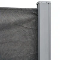 Outsunny Paravan de grădină extensibil până la 3 m și înalt de 1.6 m, poliester anti-UV și aluminiu, gri(m-8)