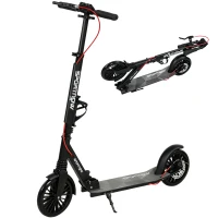 SPORTNOW Cityroller Alumínio Altura Ajustável & Dobrável Scooter com rodas PU 20 cm Rolamentos ABEC-7 Sistema de Travagem Dupla(m-6)
