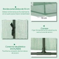 Outsunny Invernadero Pequeño para Cultivo de Plantas con 4 Ventanas Marco de Acero y Cubierta de PE Anti-UV 200x80x45 cm Verde(m-6)