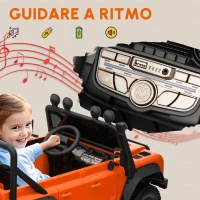 AIYAPLAY Auto Elettrica per Bambini, 12V Batteria, Telecomando, Funzione Musicale, Clacson, Luci LED, Arancione(m-9)