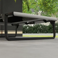 PawHut Portable Raised Dog Bed, Elevated Pet Cot with Breathable Mesh for Indoor Outdoor, for Small Medium Dogs, Light Grey(m-9)