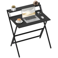 HOMCOM 81.5 cm Folding Computer Desk with Monitor Shelf - Black(m-10)