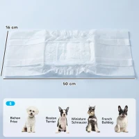 PawHut Dog Diapers Super Absorbent Leak-Proof Dog Nappies for Male Dogs Size S 30-48 cm Waist(m-3)