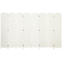 HOMCOM Séparateur de pièce 8 panneaux, écran d'intimité pliable, paroi d'intimité pour salon, chambre, bureau à domicile, blanc
