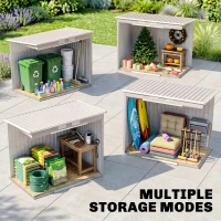 Outsunny 7 x 4ft Galvanised Steel Garden Shed, with Foundation Kit - Grey(m-8)