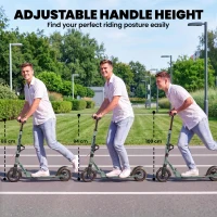 SPORTNOW Foldable Kick Scooter with Height Adjustable Handlebar, One-click Folding Adult Scooters with 200 mm Big Wheels, Silver(m-4)