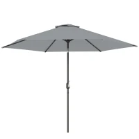 Outsunny 3 m Sonnenschirm mit Schutzhülle, Outdoor-Marktschirm mit Neigefunktion und Kurbel, Windöffnung, Grau(m-11)