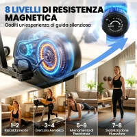 SPORTNOW Cyclette Reclinata per Anziani con Bluetooth, Connettività App, Ruote(m-5)