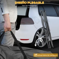 Outsunny Soporte para Hamaca Plegable 2 en 1 Soporte para Silla Colgante con Estructura de Metal y Bolsa de Transporte Negro(m-5)