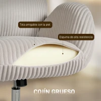 HOMCOM Silla de Oficina con Reposabrazos Respaldo Alto Reposacabezas Regulable Ruedas Altura Ajustable Giratoria Gris(m-5)