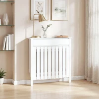 HOMCOM 93 x 88.5cm Rustic-Look Radiator Cover - White(m-2)