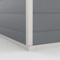 Outsunny Casetta da Giardino in Resina con Pavimento, 2 Porte con Blocco, Finestra, 2.4 x 1.3 m, Grigio(m-12)