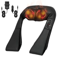 HOMCOM Neck and Shoulder Massager with Heat, Deep Tissue Shiatsu 3D Kneading Massager for Neck, Back, Waist, Foot and Leg(m-10)