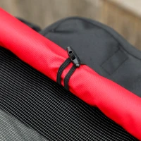 PawHut Passeggino per Cani Pieghevole con Ingressi a Cerniera e Finestre a Rete, 112x65x100 cm, Nero e Rosso(m-10)