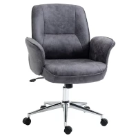 Vinsetto Fauteuil de bureau chaise d'ordinateur ergonomique hauteur réglable microfibre respirante pivotant à 360° 67 x 69 x 92-102 cm gris foncé(m-1)