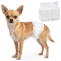 PawHut Dog Diapers Super Absorbent Leak-Proof Dog Nappies for Male Dogs Size XS 20-28 cm Waist(m-10)
