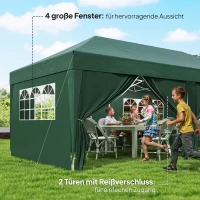 Outsunny Pavillon ca. 6x3m Stabil Winterfest Pop-up Faltpavillon mit Fenster Reißverschlusstür Seitenteilen UV Schutz(m-7)
