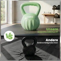 SPORTNOW Kettlebell Kugelhantel 6 kg Gewicht-Hantel mit Sand befüllt für Anfänger Zuhause Krafttraining 21 x 21 x 27 cm Grün(m-8)