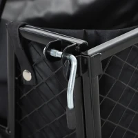 Outsunny Carrello da Giardino in Acciaio da 114L con Sacca Portaoggetti e Pareti Rimovibili, 105x51x54 cm, Nero(m-9)
