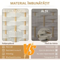 HOMCOM 8-teiliger Raumtrenner, Faltbarer Sichtschutz, Sichtschutzwand für Wohnzimmer, Schlafzimmer, Homeoffice, Weiß(m-4)
