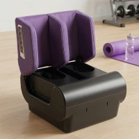 HOMCOM 2 in 1 Foot and Calf Massager with Heat, Air Compression, Timer, 3 Modes & Intensities, Purple and Black(m-3)