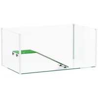 PawHut Acuario para Tortugas Terrario de Tortugas con Plataforma Rampa y Vista Panorámica 360° 60x35x28 cm Blanco(m-11)