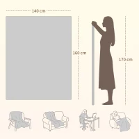 HOMCOM Scaldasonno Elettrica 160x140 cm con 5 Livelli di Calore e 2 Telecomandi, in Pile e Poliestere Grigio(m-3)