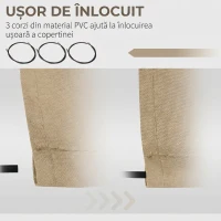 Outsunny Prelata de Schimb pentru Copertina Parasola Retractabila, Acoperire din Poliester Anti-UV(m-5)