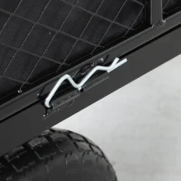 Outsunny Carrello da Giardino in Acciaio da 114L con Sacca Portaoggetti e Pareti Rimovibili, 105x51x54 cm, Nero(m-10)