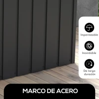 Outsunny Baúl de Almacenaje Exterior de Acero con 4 Ruedas 2 Asas y Tapa Bloqueable 125,5x61,5x70 cm Gris Oscuro(m-5)