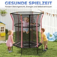 HOMCOM Trampolin für Kinder, Ø163,5 cm, mit Sicherheitsnetz, gepolstert, Stahl, belastbar bis 50 kg(m-8)