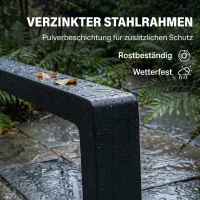 Outsunny Sonnenliege Klappbar tragbar Gartenliege mit ausziehbarer Fußstütze 5-fach Verstellbar Rückenlehne Atmungsaktiv(m-7)
