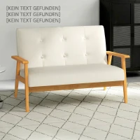HOMCOM Canapé 3 places 115 cm canapé scandinave avec dossier capitonné, assise rembourrée et accoudoirs, beige(m-8)