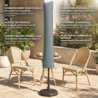 Outsunny Husă impermeabilă pentru umbrelă, protecție umbrelă cu fermoar și șnur, gri(m-9)