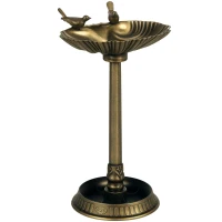Outsunny Baño para Pájaros de Jardín Exterior 81 cm con Diseño de Concha y Acabado Envejecido Ligero y Resistente Bronce(m-10)