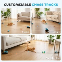 PawHut Interactive Cat Toy for Indoor Kittens & Adult with Adjustable Speed, DIY Track & Mouse Sound(m-5)