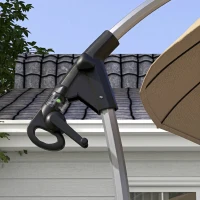 Outsunny Umbrelă de grădină suspendată 2.7m, deschidere cu manivelă și 16 spițe din fibră de sticlă, culoare kaki(m-9)